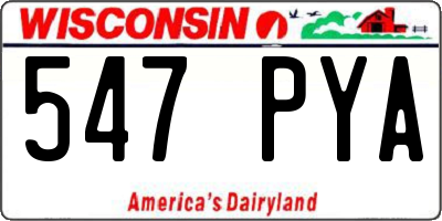 WI license plate 547PYA