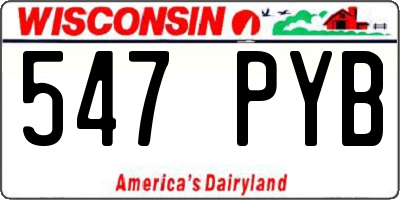 WI license plate 547PYB