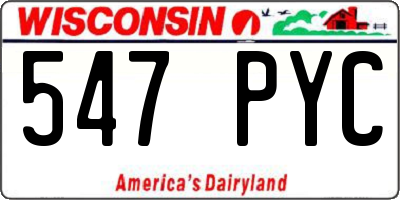 WI license plate 547PYC