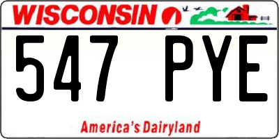 WI license plate 547PYE