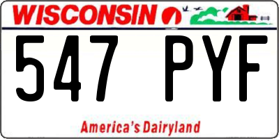WI license plate 547PYF