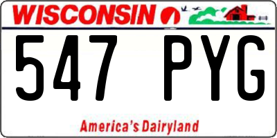 WI license plate 547PYG