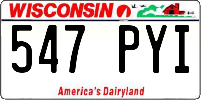 WI license plate 547PYI
