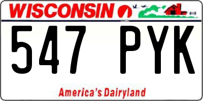 WI license plate 547PYK