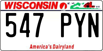 WI license plate 547PYN