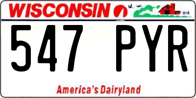 WI license plate 547PYR