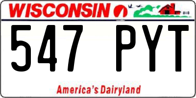 WI license plate 547PYT