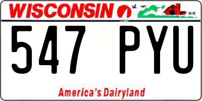 WI license plate 547PYU