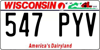 WI license plate 547PYV