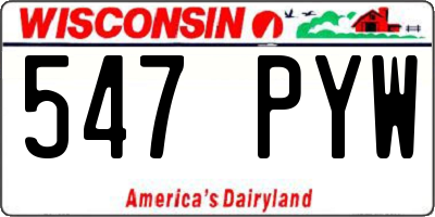 WI license plate 547PYW