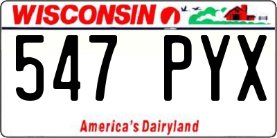 WI license plate 547PYX