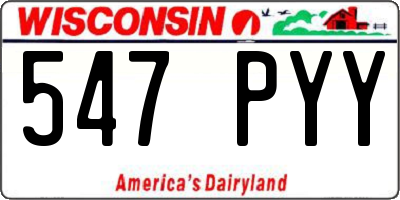 WI license plate 547PYY