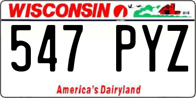 WI license plate 547PYZ