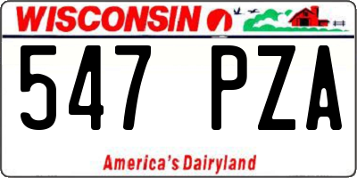 WI license plate 547PZA