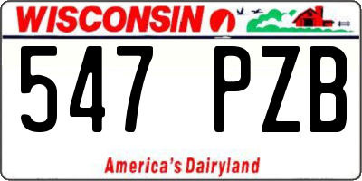 WI license plate 547PZB