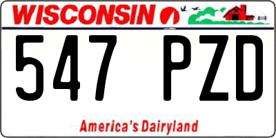 WI license plate 547PZD