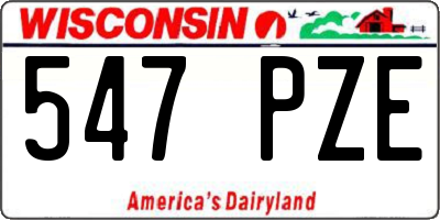 WI license plate 547PZE