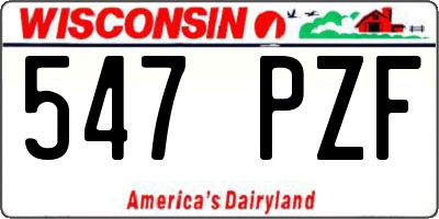 WI license plate 547PZF