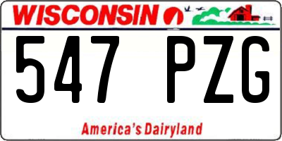 WI license plate 547PZG