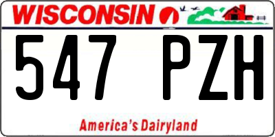WI license plate 547PZH