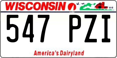 WI license plate 547PZI