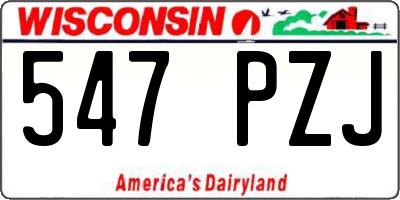 WI license plate 547PZJ