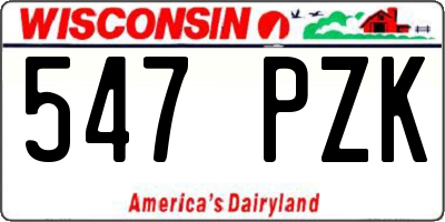WI license plate 547PZK