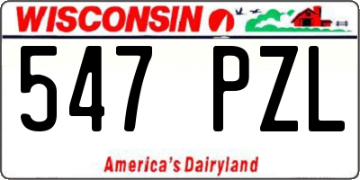 WI license plate 547PZL