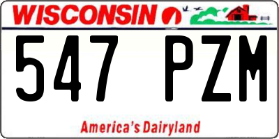 WI license plate 547PZM
