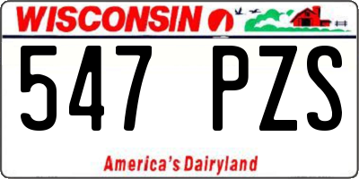 WI license plate 547PZS