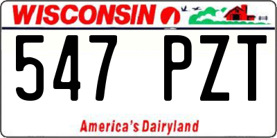 WI license plate 547PZT