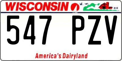 WI license plate 547PZV
