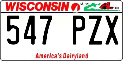WI license plate 547PZX