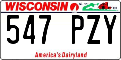 WI license plate 547PZY
