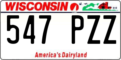WI license plate 547PZZ