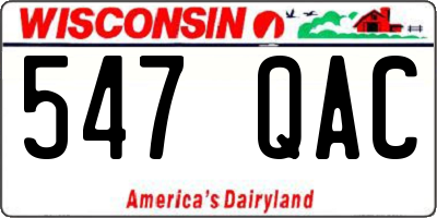 WI license plate 547QAC