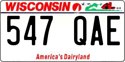 WI license plate 547QAE
