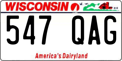 WI license plate 547QAG