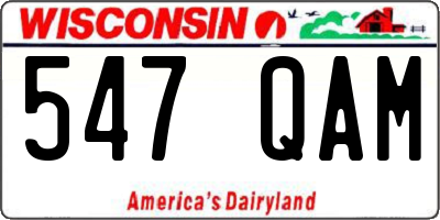 WI license plate 547QAM