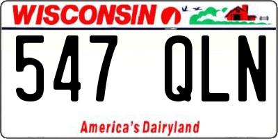 WI license plate 547QLN