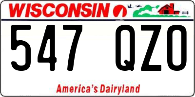 WI license plate 547QZO