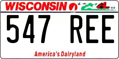 WI license plate 547REE