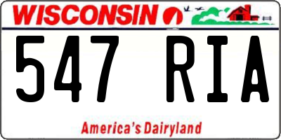 WI license plate 547RIA