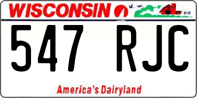 WI license plate 547RJC