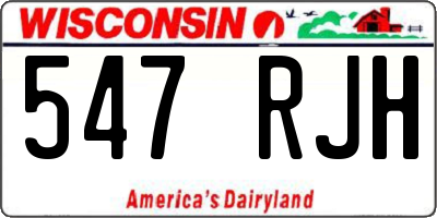 WI license plate 547RJH