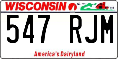 WI license plate 547RJM