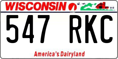 WI license plate 547RKC