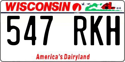 WI license plate 547RKH