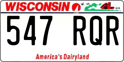 WI license plate 547RQR