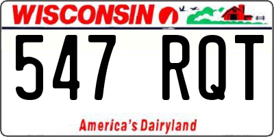 WI license plate 547RQT